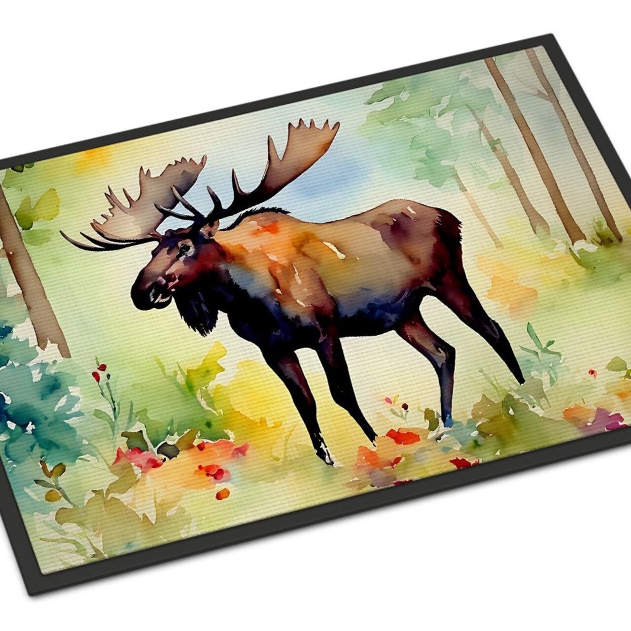 Edge Collections - 24" x 36" - Multicolor - Moose Welcome Doormat for Indoor and Outdoor - 1 Piece